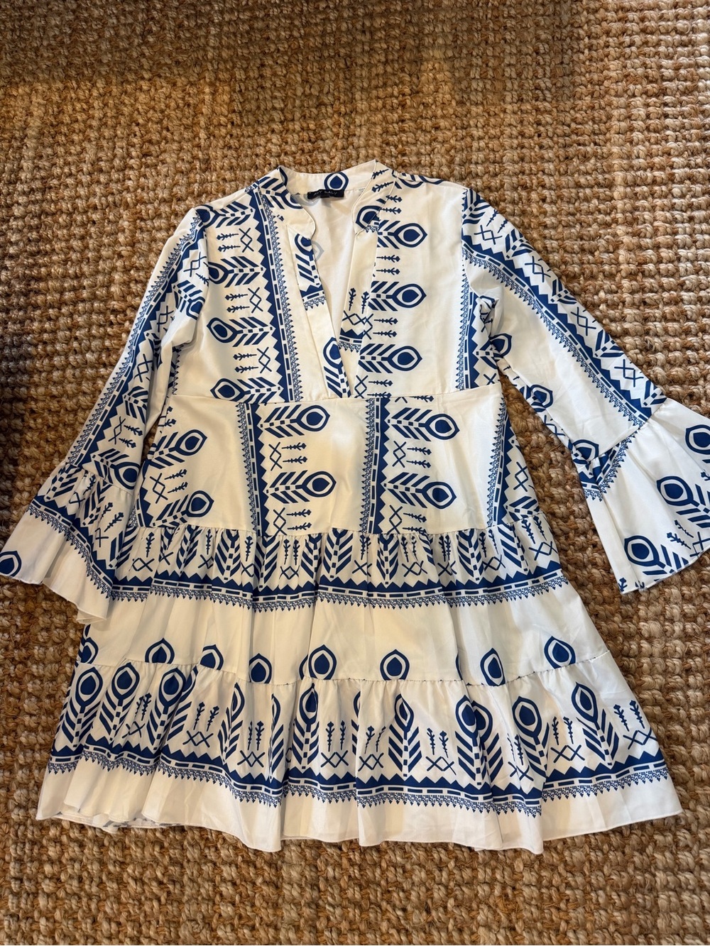 Women’s Blue and white boho dress Size Small NWOT